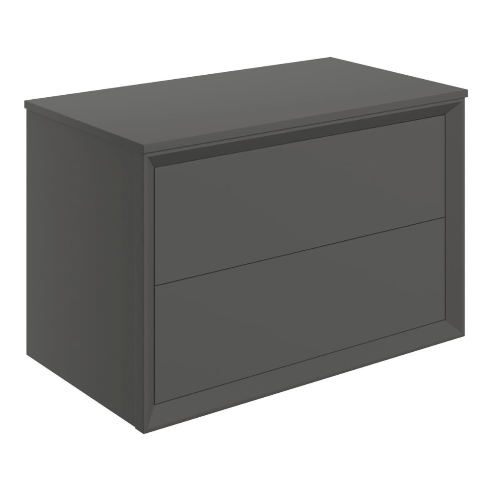 Apex Air Matt Clay 800mm Freestanding 2 Drawer Countertop Vanity Unit Cut Out